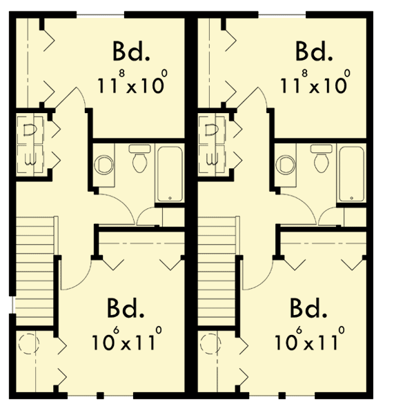 Plan 38006LB Duplex for Your Narrow Lot in 2020 Residential