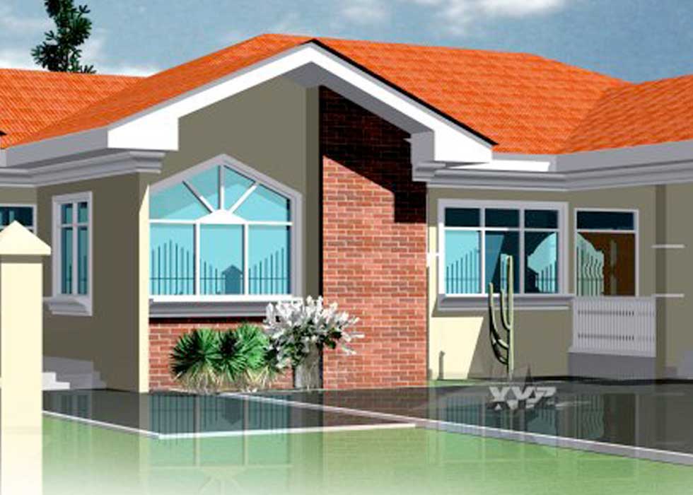 Ghana Floor Plans 4 Bedrooms and 3 Bathrooms for All African Countries