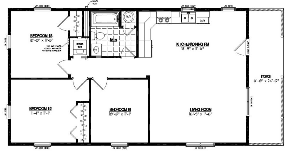 24x48 Settler Certified Floor Plan 24SR505 Custom Barns and