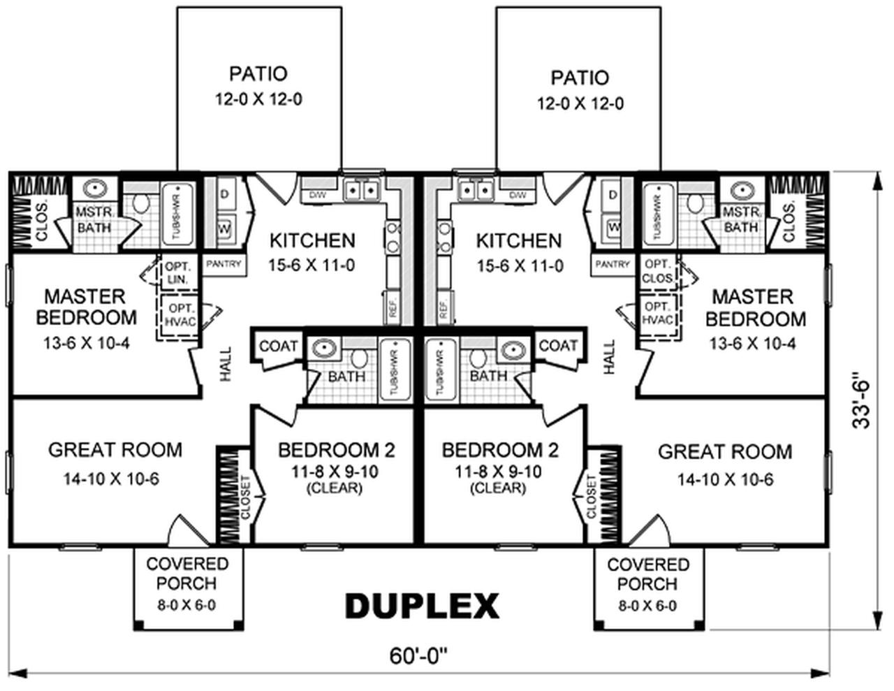 30+ Small One Story Duplex House Plans