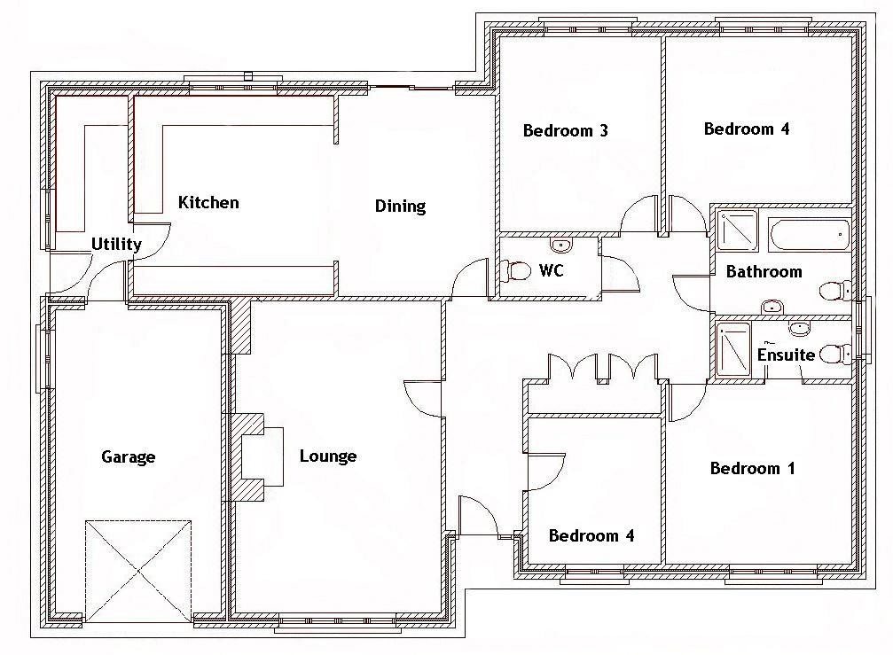 Beautiful Bungalow House Plans 4 Bedroom New Home Plans Design