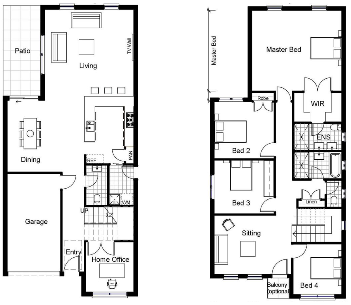 2 storey house plans for narrow blocks Google Search House plans uk