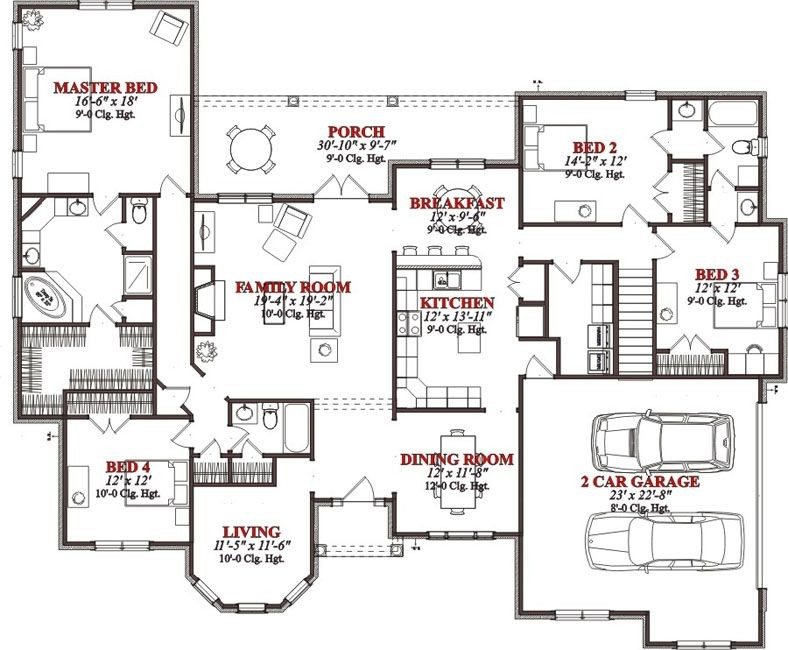 Lovely 4 Bedroom Floor Plans for A House New Home Plans Design