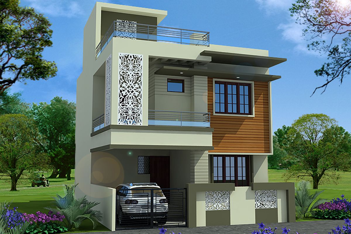 Duplex House Exterior Design In India
