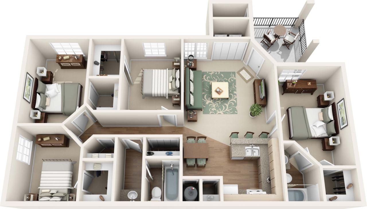 three bedroom flat layout Google keresés Apartment floor plans