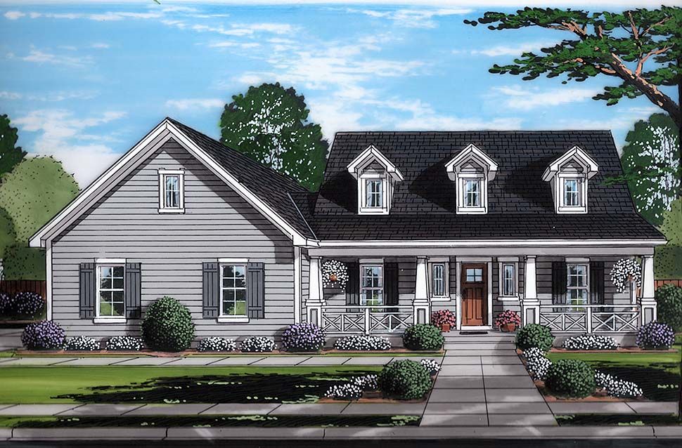 Southern Style House Plan 98691 with 3 Bed, 3 Bath, 2 Car Garage