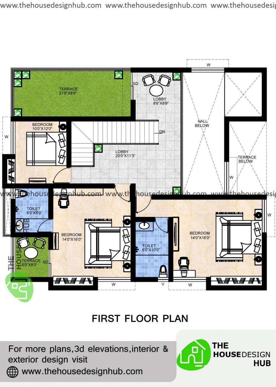 40 X 38 Ft 5 BHK Duplex House Plan In 3450 Sq Ft The House Design Hub