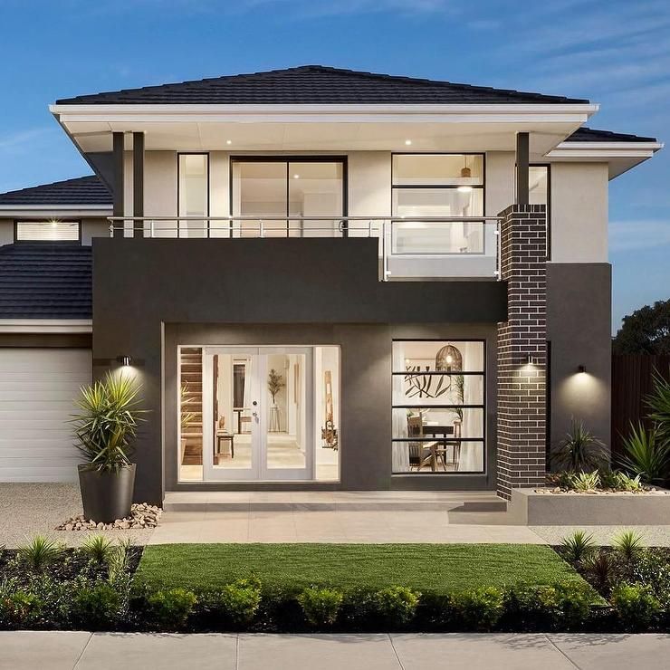 Unique and stunning Modern 2 story house is designed in a two tone