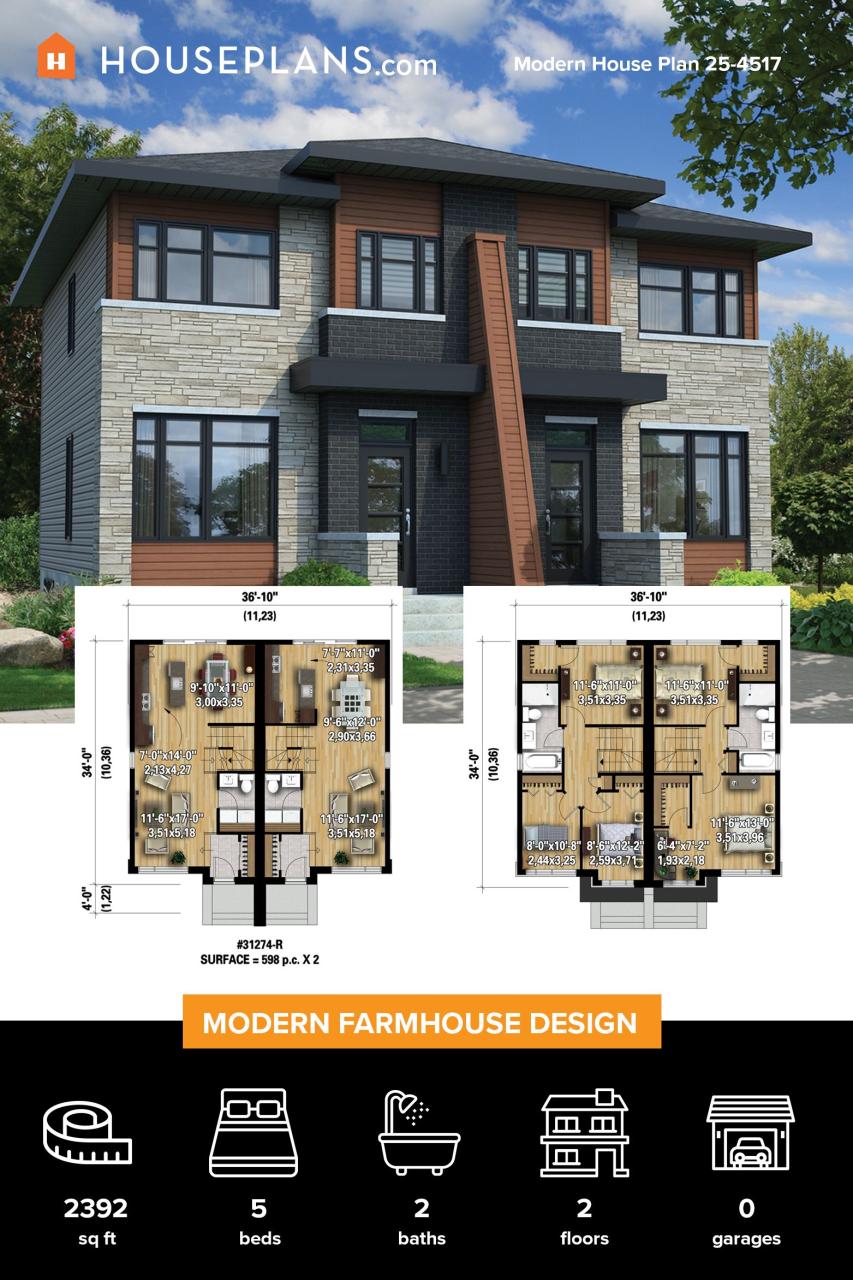 Duplex House Plan Modern house facades, Duplex house plans, House