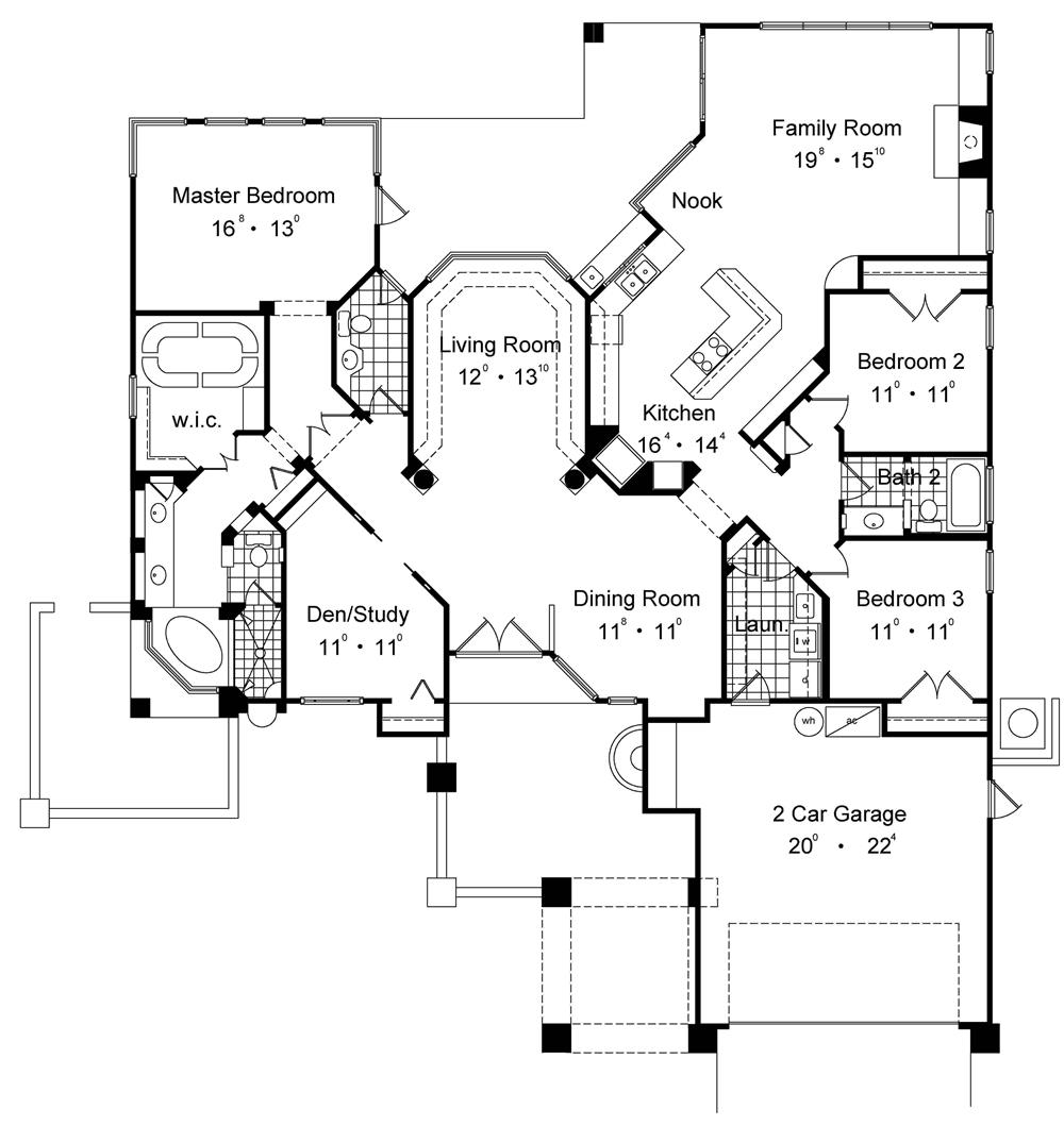 Single Story 2 Bedroom House Plans With 2 Master Suites imgmega