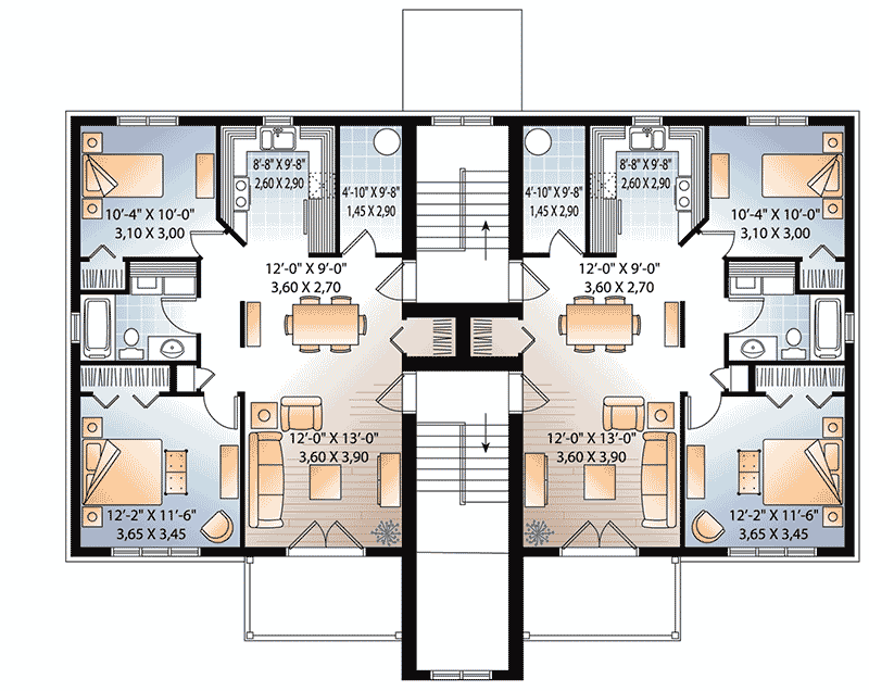 Plan 21603DR 6Unit Modern MultiFamily Home Plan Family house plans