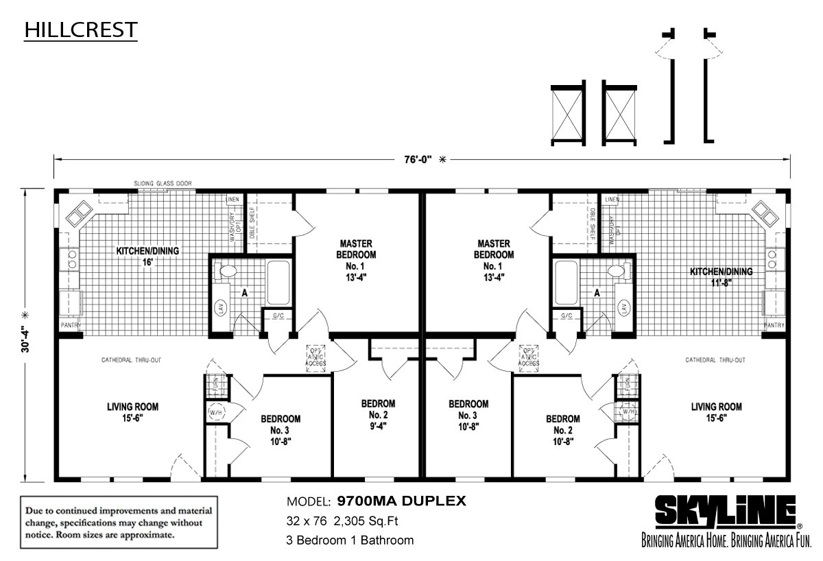 Hillcrest Duplex 9700MA by Skyline Homes