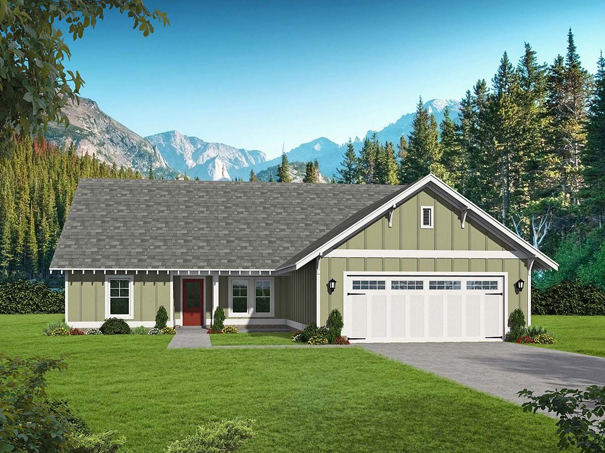 Ranch Style House Plan 40826 with 3 Bed, 3 Bath, 2 Car Garage Ranch