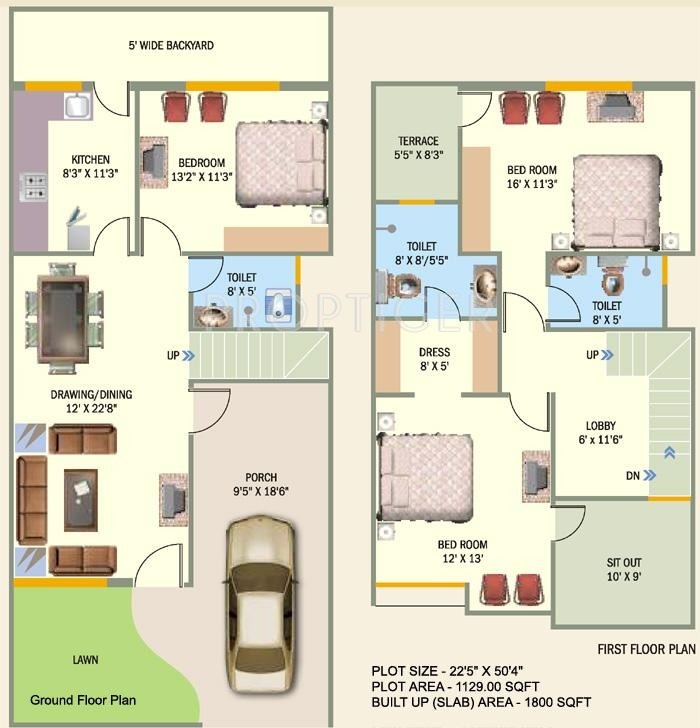 16+ 3bhk Duplex House Plan In 1000 Sq Ft